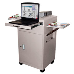 LUXLMC2-LIGHT GRAY - LuxorMulti-Media Cart